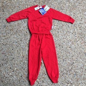 VTG NWT Garanimals Red Kids Sweat Shirt Pants 4T